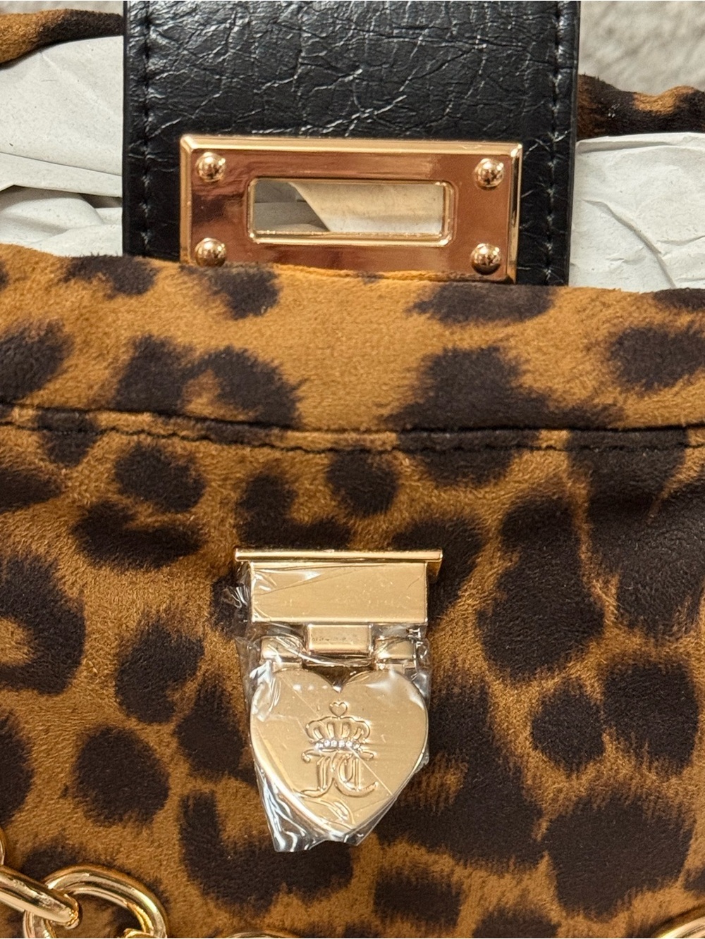 Juicy Couture Leopard Print Shoulder Bag with Gold Chain - Picture 4 of 13